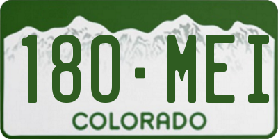 CO license plate 180MEI