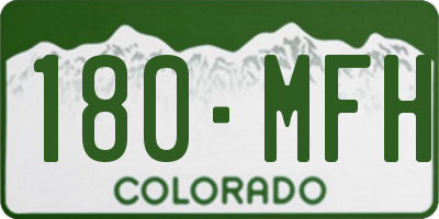 CO license plate 180MFH