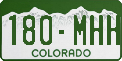 CO license plate 180MHH