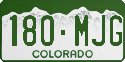 CO license plate 180MJG