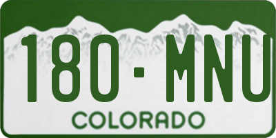CO license plate 180MNU