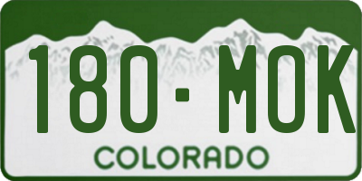 CO license plate 180MOK
