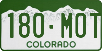 CO license plate 180MOT