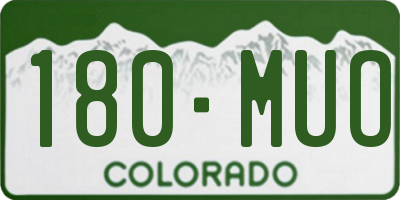 CO license plate 180MUO