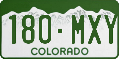 CO license plate 180MXY