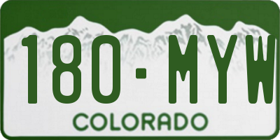 CO license plate 180MYW