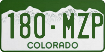 CO license plate 180MZP