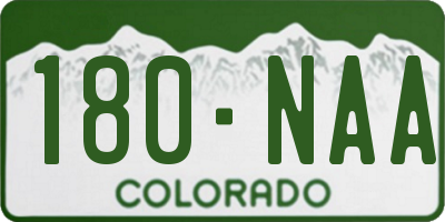 CO license plate 180NAA