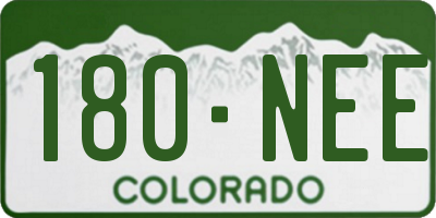 CO license plate 180NEE