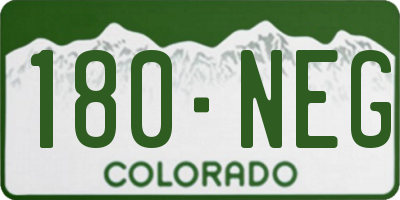CO license plate 180NEG