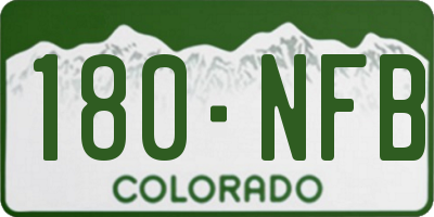 CO license plate 180NFB
