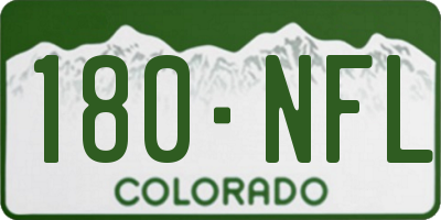 CO license plate 180NFL