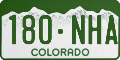 CO license plate 180NHA