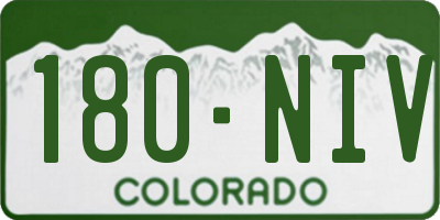 CO license plate 180NIV