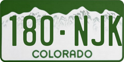 CO license plate 180NJK