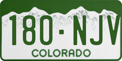 CO license plate 180NJV
