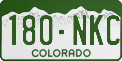 CO license plate 180NKC