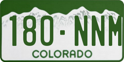 CO license plate 180NNM
