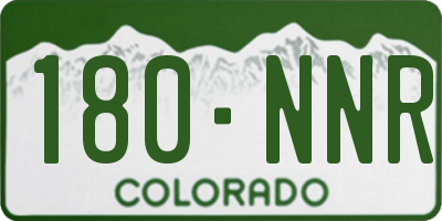 CO license plate 180NNR