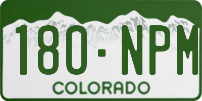 CO license plate 180NPM