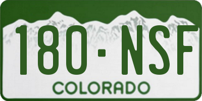 CO license plate 180NSF