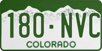 CO license plate 180NVC