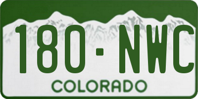 CO license plate 180NWC