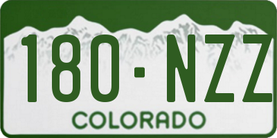 CO license plate 180NZZ