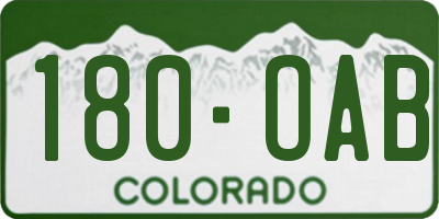 CO license plate 180OAB