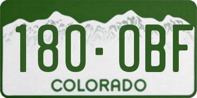 CO license plate 180OBF