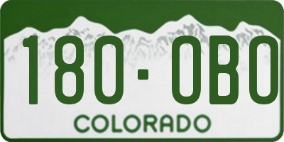 CO license plate 180OBO