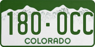 CO license plate 180OCC