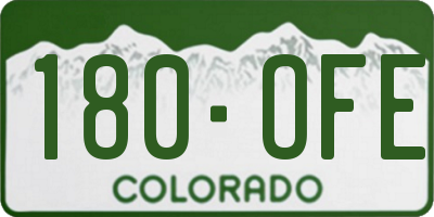 CO license plate 180OFE