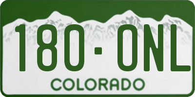 CO license plate 180ONL