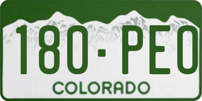 CO license plate 180PEO