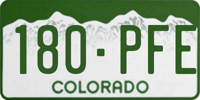 CO license plate 180PFE