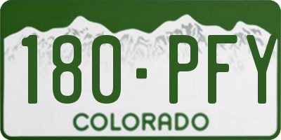 CO license plate 180PFY