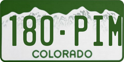 CO license plate 180PIM