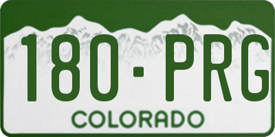 CO license plate 180PRG