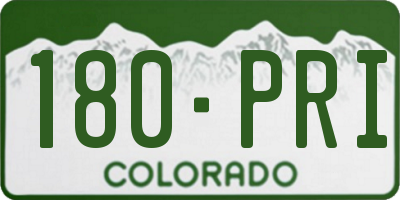 CO license plate 180PRI