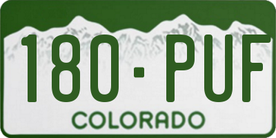 CO license plate 180PUF
