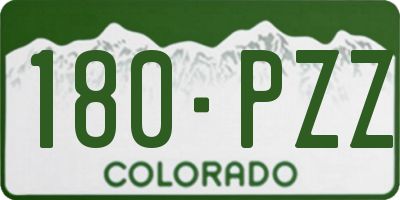 CO license plate 180PZZ