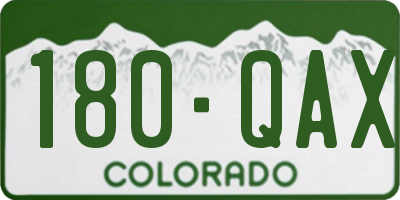 CO license plate 180QAX