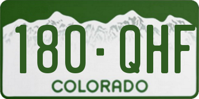 CO license plate 180QHF