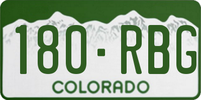 CO license plate 180RBG