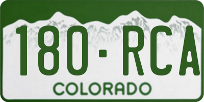 CO license plate 180RCA