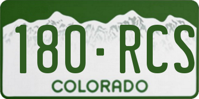 CO license plate 180RCS