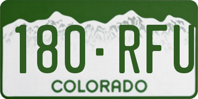 CO license plate 180RFU