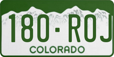 CO license plate 180ROJ