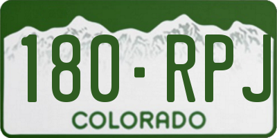 CO license plate 180RPJ
